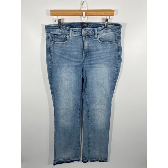 NYDJ Denim - NYDJ Jeans Womens 12 Blue Barbara Bootcut Lift Tuck Mid Rise Medium Wash Denim